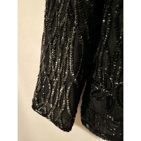 Carina International Vintage Black Sequined Top - Picture 3 of 11